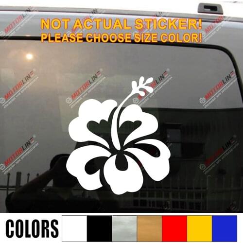 Pick size color Hibiscus Flower Hawaiian Decal Sticker Car Vinyl die cut