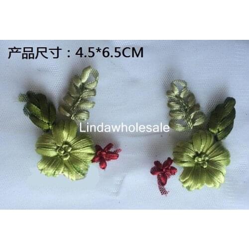 Embroidered ribbon handmade embroidery cloth patch shoes skirts clothing decorations accessories hand-sewing flowers,8pcs/lot