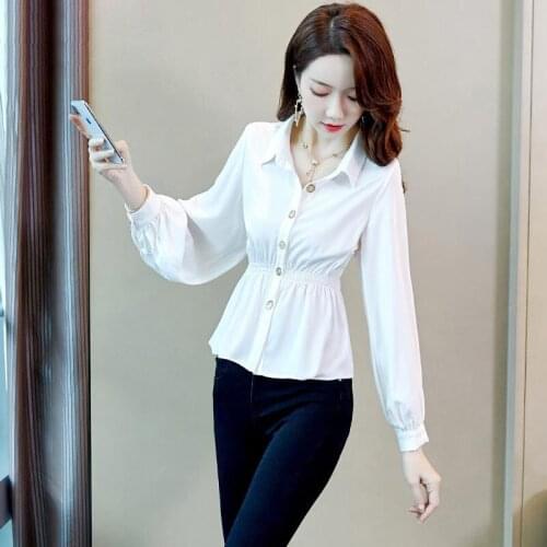 Blouse Women White Shirt Womens Shirt Womens Long Sleeve Spring Autumn Lapel Chiffon Shirt Women Blusas Mujer De Moda