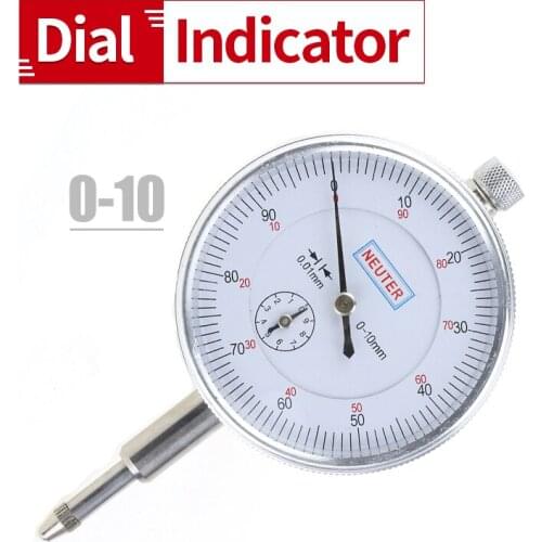 0-10mm 0.01mm Dial Indicator Gauge Meter Precise 0.01mm Resolution Indicator Gauge Mesure Instrument Tool Aluminum Alloy Case