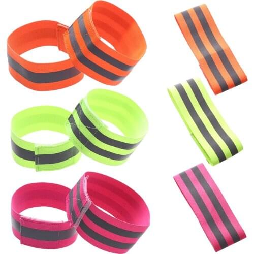 10pcs Reflective Bands Elastic Armband Wristband Reflective Bracelet Wristband Hand Bandage Safety Reflector Cycling Running