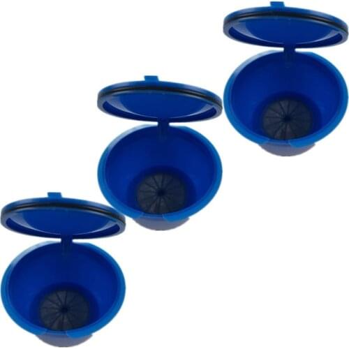 3pcs/pack Blue Dolce Gusto Refillable coffee Capsule filter reuse cofee tool reusable cafeteras kapseln compatible box