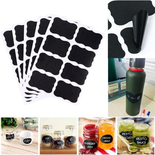 80pcs/set 5x3.5cm Erasable Blackboard Sticker Craft Kitchen Jars Organizer Labels Chalkboard Chalk Board Sticker Black Board