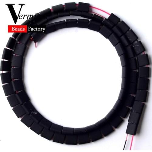 Black Double Hole Nanotech Rubber Hematite Square Beads For Jewelry Making 5*5mm 76pcs Loose Beads Diy Bracelet Accessories 15