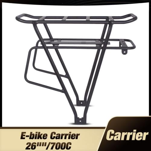 Black 26inch 28inch 700C Bike Luggage Rack Double Layer Bicycle Battery Rear Carrier Adjustable Heavy Duty Bike Hanger