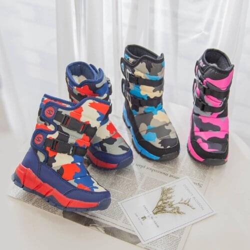 2021 Winter Kids Snow Boots Keep Warm Ankle Baby Boots Toddler Girls Fashion Boys Military Combat Boots Comfortable Casual Shoes