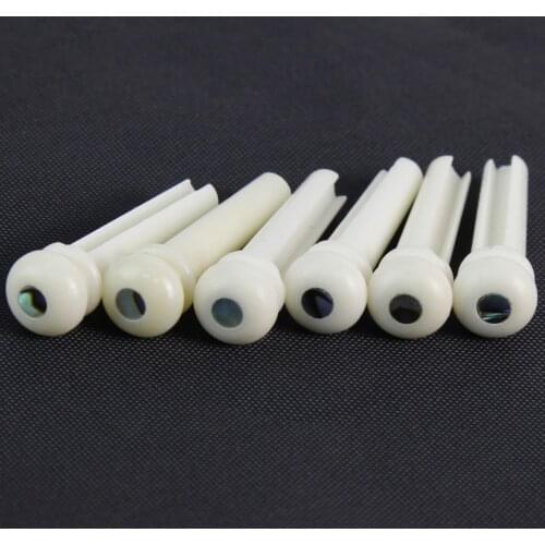 FLEOR 6PCS/Set Acoustic Guitar Bone Bridge Pins for Guitar Parts