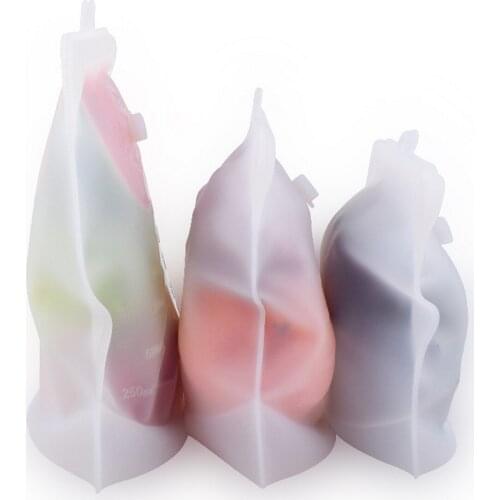 500ml/1000ml/1500ml Silicone Food Bag Leak-proof Container Freezer Bag Vegetable and Fruit Fresh-keeping Storage Bag Reusable