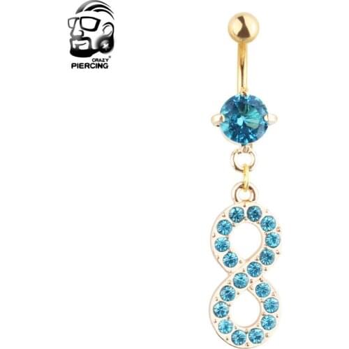 Hot Sale Numeric Eight Fashion High Quality Surgical Steel Navel Piercing Belly Button Rings Belly Piercing Body Jewelry