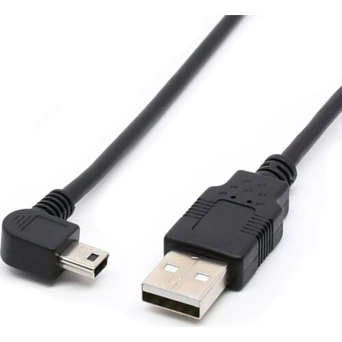 50cm MINI USB data cable 90 Degree angled MINI B male to USB2.0 Male data and charge cable