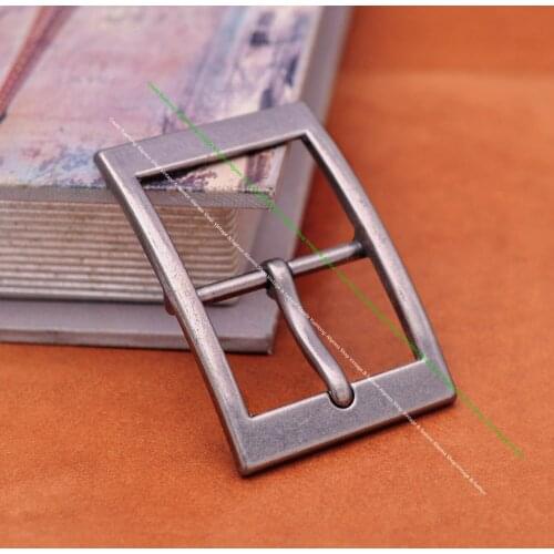 Quality Heavy Duty Sturdy Solid Silver Plated Arched Center Bar Leathercraft Jeans Rectangle Belt Buckle Replacement Fit 40mm