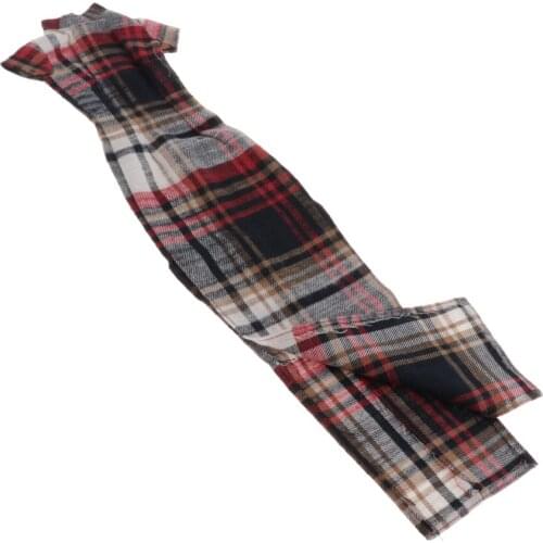 For 1/3 Girl Doll Clothes Cheongsam Dress Clothing Red Plaid Clothing