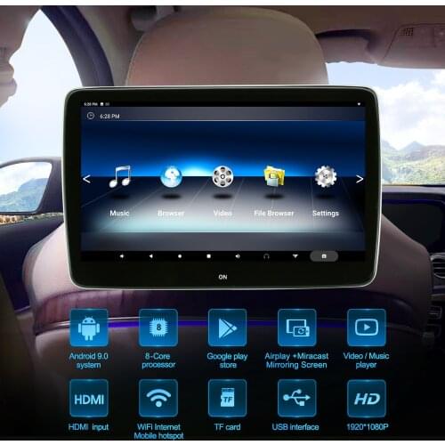 Headrest Monitor for 2020 Mercedes-Benz GLS GLE V-Class C260 C300 S320 CLS63 Wagon display Android 9.0 Video player Car TV