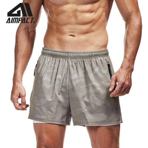 Aimpact 2 in 1 Mens Shorts Gym Men Sports Athletic Running Sport Fitness Mens Basketball Jogging Quick Dry Man Short Pants