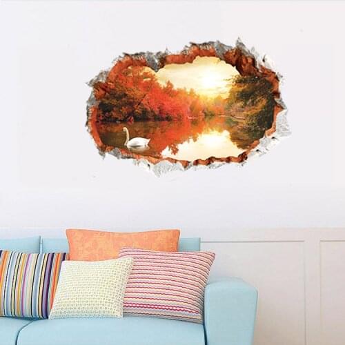 Aw3022B e wall stickers, leaves fashion creative 3D stereo effect wall sticker wall painting