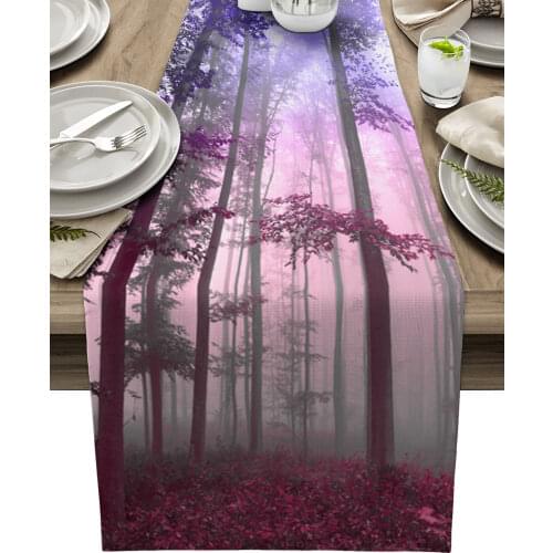 Rose Red Gradient Woods Table Runner Luxury Home Dining Table Coffee Table Holiday Wedding Decoration Party Dinner Table Runner