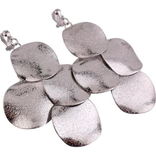 New Arrival Vintage Fashion Large Punk Ethic Geometric Shape Clip Earrings for Women Statement Earrings Without Pierced Ear Clip