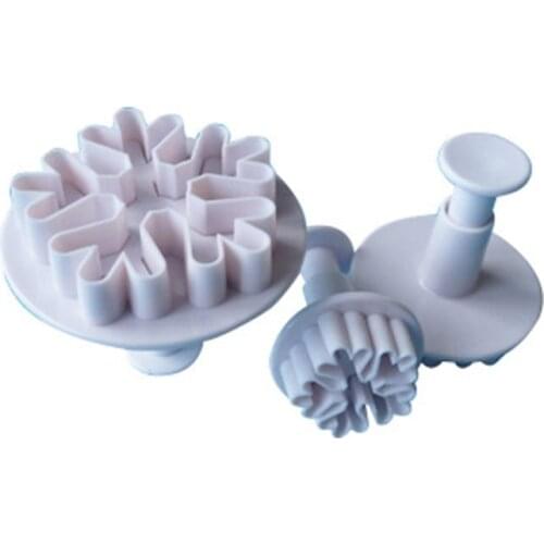 New Christmas Snow Shaped Flower Cake Fondant Cookie Decorating Plunger Mold Snowflake Spring Cake Turning Tool Chocolate Mold