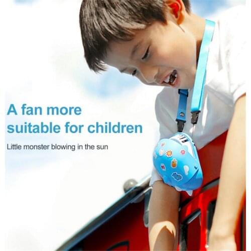 Outdoor USB Portable dinosaur Fan Hands-Free Neck Fan Hanging Rechargeable Children Mini Fans 3 Gears Air Adjustable For Kids
