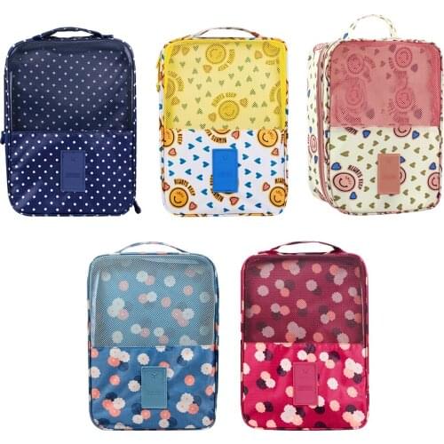 Portable Travel Shoe Bags Dust-proof Nylon Shoe Storage Pouch Space Saving Organiser with Zipper Closure for Gym Swim