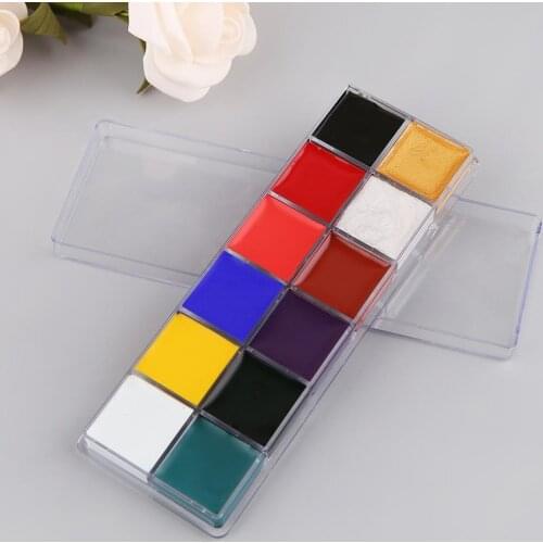 Professional Face Body 12 Colors Oil Painting Paint Pigment for Beauty Kit Makeup Cosmetic Supplies