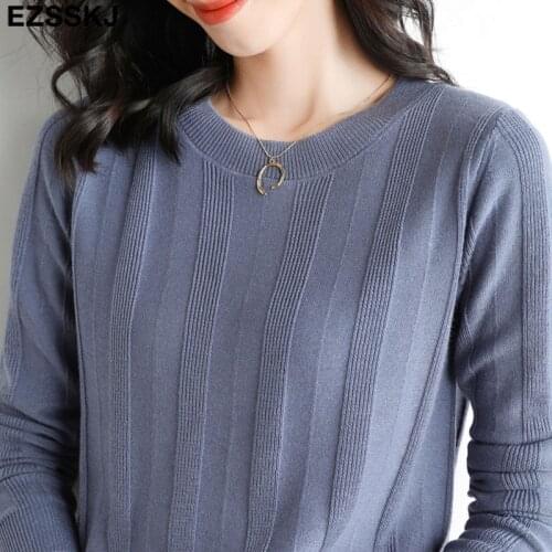 2021 cotton spring autumn baisc o-neck chic Sweater Women Pullover loose soft Long Sleeve loose Knit Sweater Female Jumpers