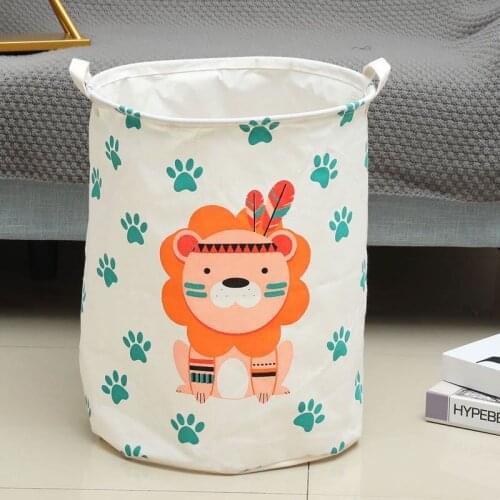 Nordic Animal Kids Canvas Storage Bag For Toys Clothes Children Lion Organizer Bag Pouch Canvas Storage Bag For Kids 40x50CM