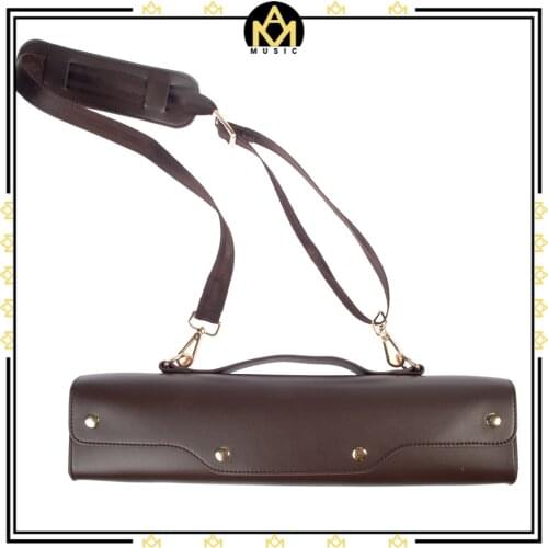 Flute Bag Leather Gig Bag Box Concert w/Adjustable Shoulder Strap Waterproof Portable Handbag For Woowind Instrument