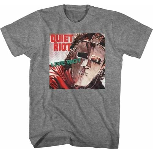 Quiet Riot Live Riot Heather Adult T-Shirt Gray Style
