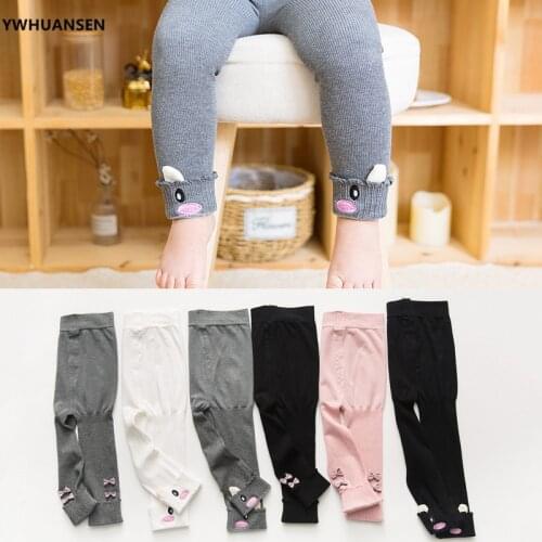 YWHUANSEN Spring Autumn Cute Bowknot Girl Legging Children High Quality Knitting Leggings for Girl Childrens Trousers Baby Pant