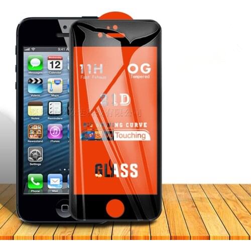 2PCS 21D Tempered Glass Film Full Cover Protect 9H Protective Glass Film For iPhone 5 5G 6 6S 6G 6Plus 6splus 7 7G 7Plus 8 8G