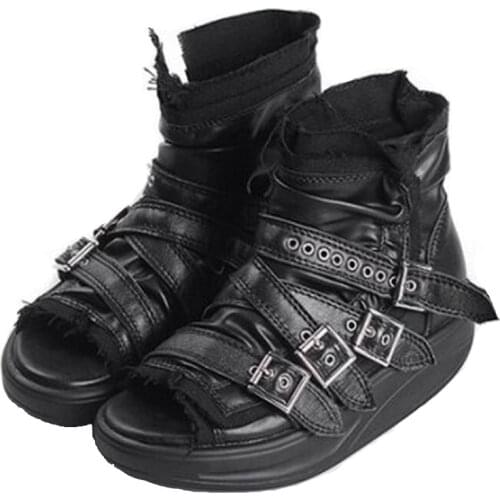 2021 New Peep Toe Women Summer Boots Genuine Leather Platform Creepers Female Gladiator Sandals Ankle Booties Flat Shoes