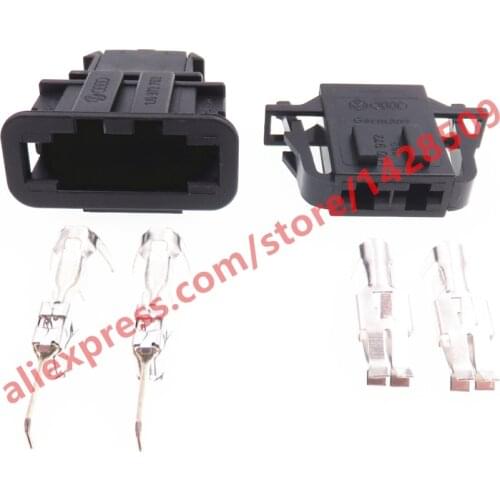 5 Sets 2 Pin Unsealed Male Electric Plug Female Interface Socket Wiring Harness Connector for VW Audi 1J0972762 1J0972752