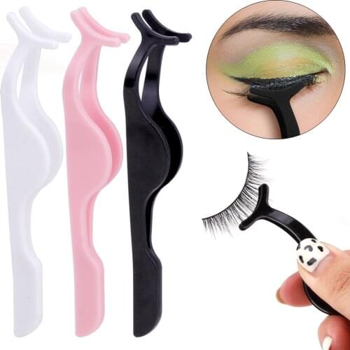 1Pcs False Eyelash Tweezers Plastic Lashes Forceps Eyelashes Extension Fish Tail Clip Lash Applicator Removal Nipper Makeup Tool