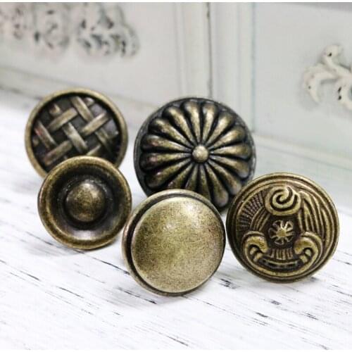 10PCS Retro Metal Kitchen Drawer Cabinet Door Handle Furniture Knobs Hardware Cupboard Antique Brass Shell Pull Handles