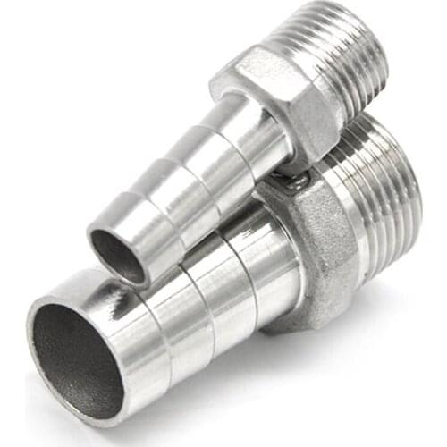 2PCS 1/4" 304 Stainless Steel Pipe Fitting Hose Hoops Lathedog Embrace Hoop Six Wire Skin Tube Interface Nipple Connector