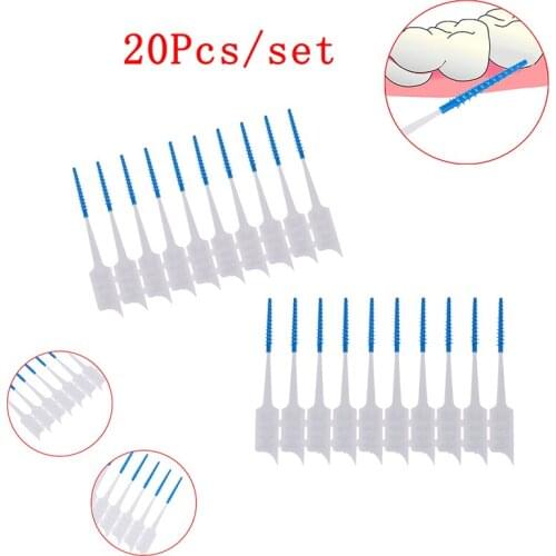 20pcs/box Silicone Interdental Brush Refill Tooth Pick Cleaning Between Teeth Soft Adult Interdental Brush Oral Care Tool