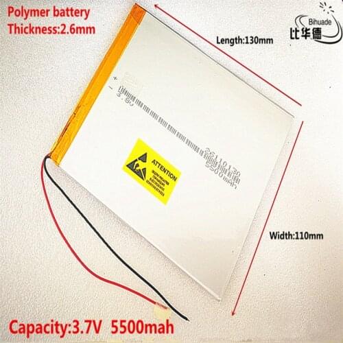 3.7V 5500mAh 26110130 Rechargeable Li-Polymer Li-ion Battery For Tablet PC