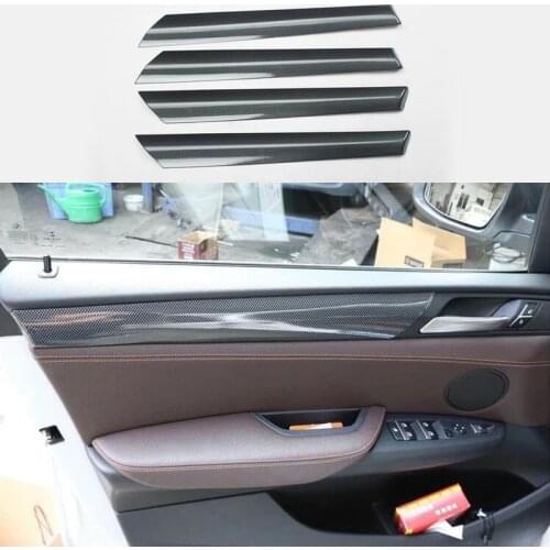 4PCS Carbon Fiber Color Inner Door Stripe Trim Cover For BMW X3 F25 2011-2014 & X4 F26 2015-2017 car accessories