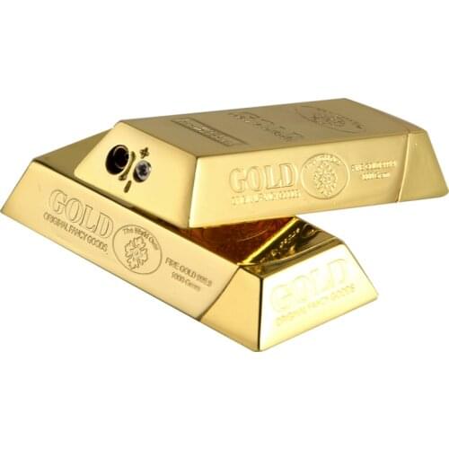 Cigarette Accessories Fashion Inflatable Lighter New Gold Bar Shape Butane Gas Lighters Grinding Wheel Metal Lighter