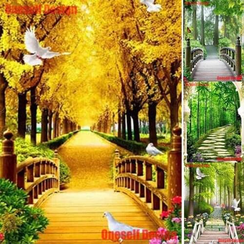 Beautiful bridge 5d diamond painting full diy diamond mosaic sale diy diamond embroidery full square/round christmas decorations