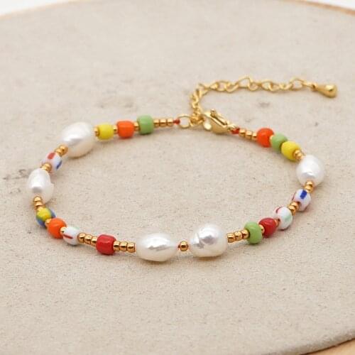 GO2BOHO Freshwater Pearl Bracelet For Women Bracelets African Beads Pulseras Armband Jewelry High Quality Stainless Steel Clasp