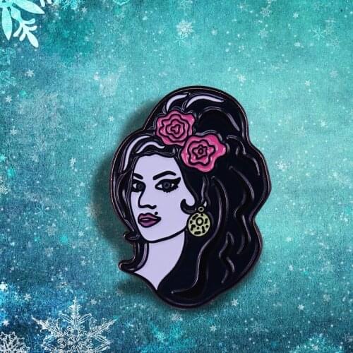 Amy Winehouse Enamel Pin Popular Jazz Music Fans Kitsch Art Addition