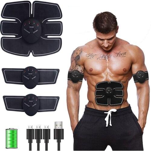 EMS Abdominal Muscle Stimulator Hip Trainer Smart Rechargeable Fitness Gym Weight Loss Body Massage Slimming Machine Home Gym