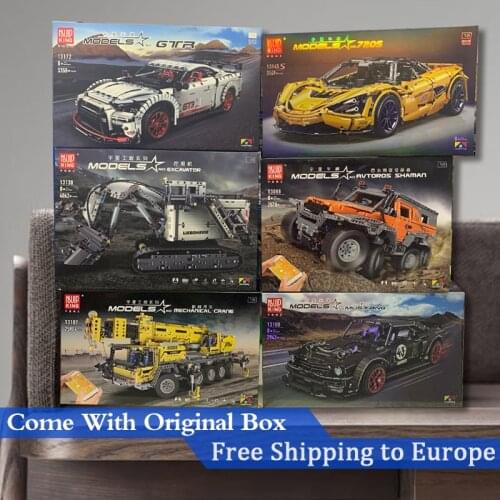 MOULD KING Remote Control Truck High-Tech Series Motor Power Mobile Crane Mk II with Box Building Blocks Bricks Kids Toys Gifts