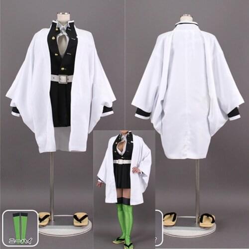 Demon Slayer:Kimetsu No Yaiba Kanroji Mitsuri Kimono Uniforms Cosplay Costume Halloween Costume Dress