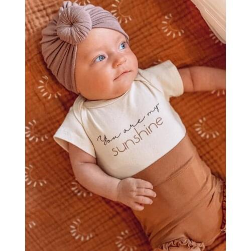 3PCS Infant Toddler Baby Girl Clothes Short Sleeve Romper Bodysuit Shorts Pants Headband Outfits Set