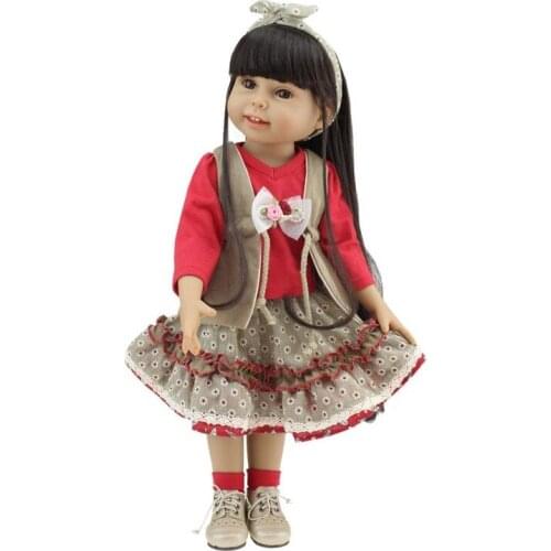 Reborn Baby Toddler Girl Doll 18" Vinyl SoftSilicone Lifelike Newborn Toys Gifts Kids Toys CN(Origin) Silicone Doll Movie & TV