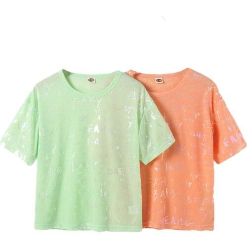 Summer Breathable Little Baby Girls T-shirts Creative Letter Printing Round Collar Short Sleeve Tops Children Casual Clothes