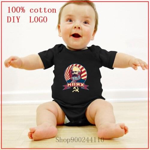 Marx Communism Propaganda 2020 Girls Boys cotton Bodysuit Baby Summer Unisex Baby Clothing Newbown short Sleeve Solid Jumpsuits